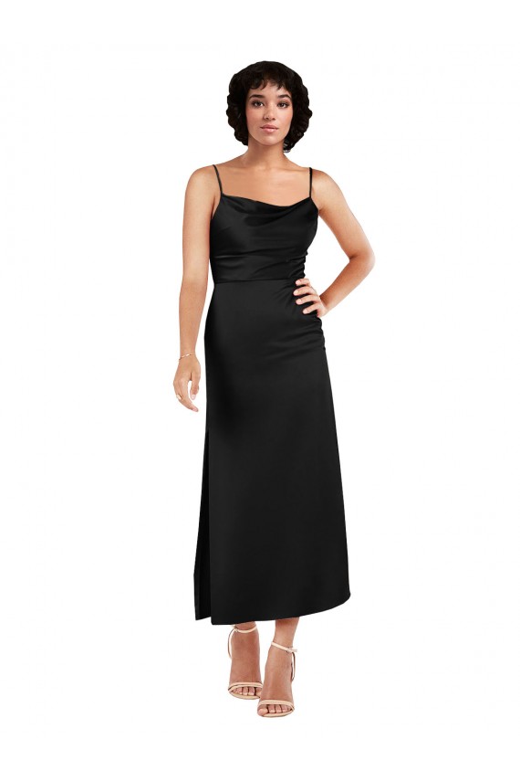 Silk like Satin A-Line Tea Length Sleeveless Formal Evening Gown / Prom Dress / Bridesmaid Dress Barrie