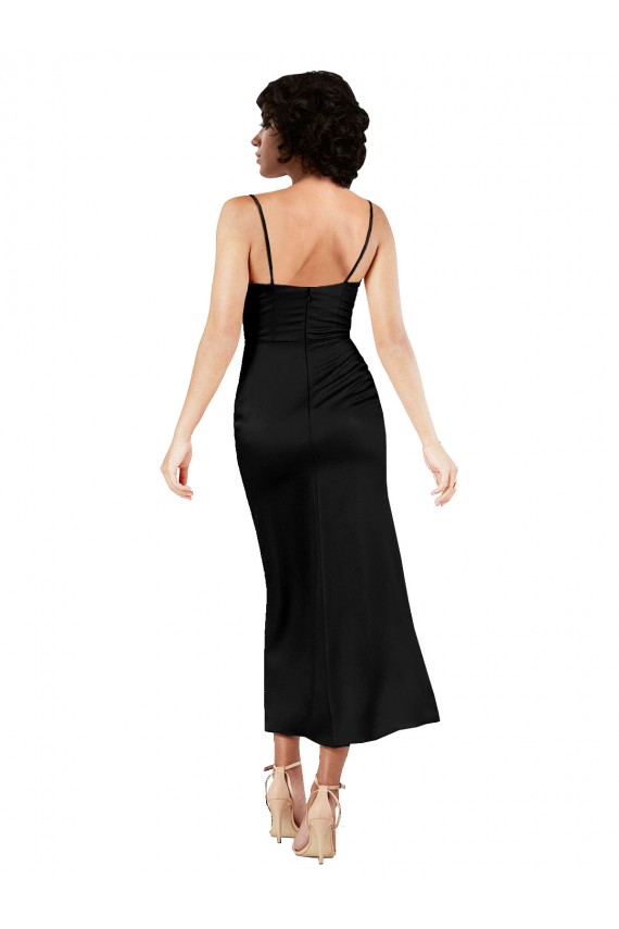 Silk like Satin A-Line Tea Length Sleeveless Formal Evening Gown / Prom Dress / Bridesmaid Dress Barrie