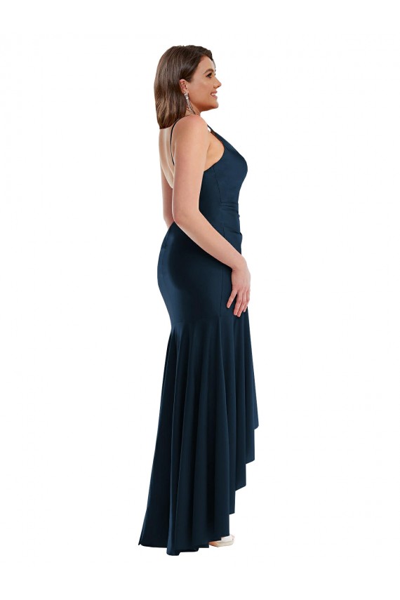 Silk like Satin Mermaid Long Sleeveless High Low Plus Size Evening Gown / Prom Dress / Bridesmaid Dress Barrie