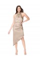 Silk like Satin A-Line Midi Length Sleeveless High Low Prom Dress / Bridesmaid Dress Barrie