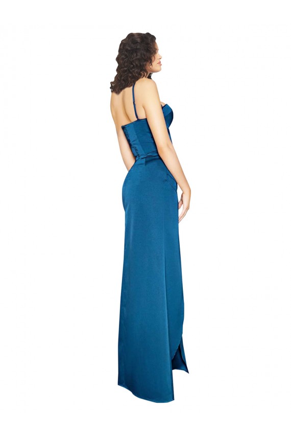 Silk like Satin Sheath Long Sleeveless Low Back Formal Evening Gown / Prom Dress / Bridesmaid Dress Barrie
