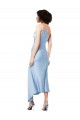 Silk like Satin A-Line Midi Length Sleeveless High Side Slit Prom Dresses Barrie