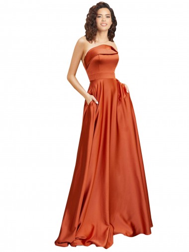 Silk like Satin A-Line Sweep Train Sleeveless Low Back Formal Evening Gown / Prom Dress / Bridesmaid Dress Barrie
