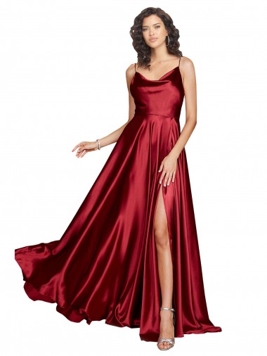 Silk like Satin A-Line Long Sleeveless Low Back Black Tie Evening Gown / Prom Dress / Bridesmaid Dress Barrie