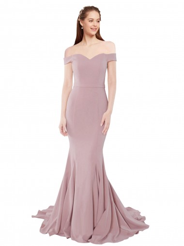 Stretch Crepe Mermaid Sweep Train Sleeveless Bridesmaid Dress / Evening Dress Barrie