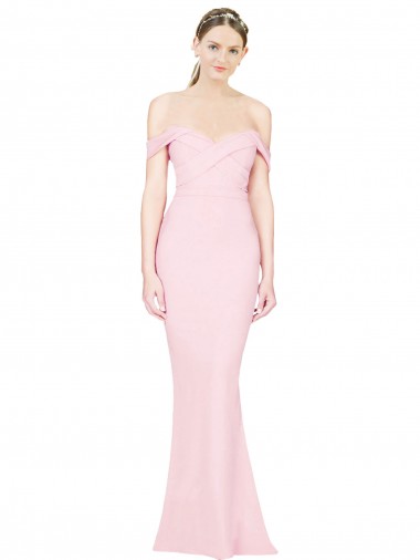 Stretch Crepe A-Line Long Sleeveless Low Back Formal Evening Gown / Prom Dress / Bridesmaid Dress Barrie