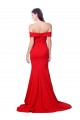 Stretch Crepe Mermaid Long Sleeveless Red Prom Dresses Barrie