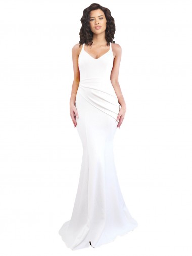 Stretch Crepe Mermaid Long Sleeveless Low Back Black Tie Evening Gown / Prom Dress / Bridesmaid Dress Barrie