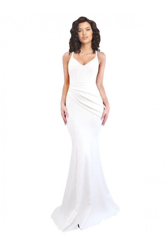 Stretch Crepe Mermaid Long Sleeveless Low Back Black Tie Evening Gown / Prom Dress / Bridesmaid Dress Barrie