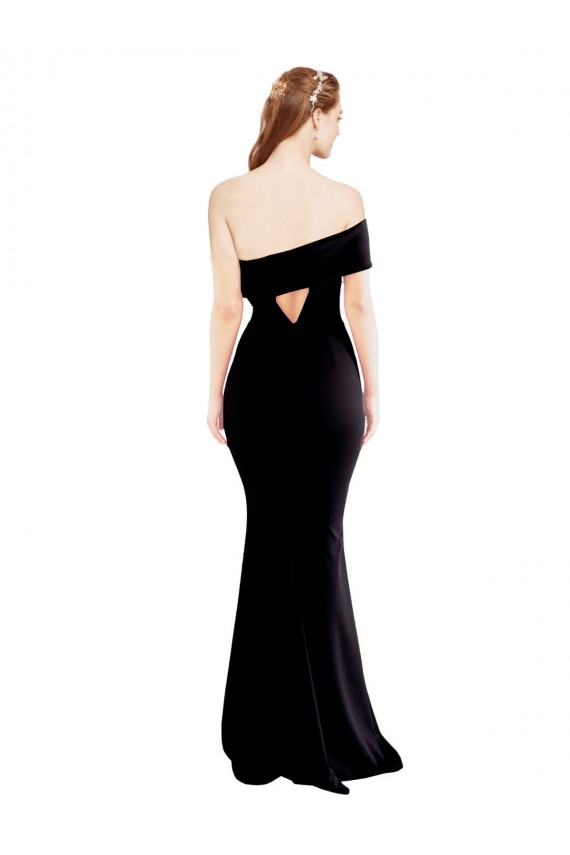 Stretch Crepe Mermaid Long Sleeveless Keyhole Back Prom Dresses Barrie