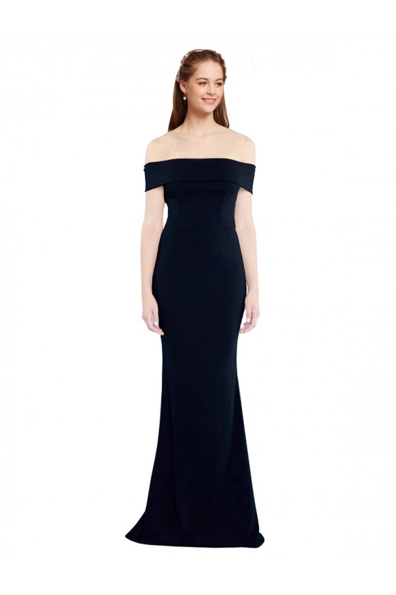 Stretch Crepe Mermaid Long Sleeveless Keyhole Back Formal Dress / Bridesmaid Dress Barrie
