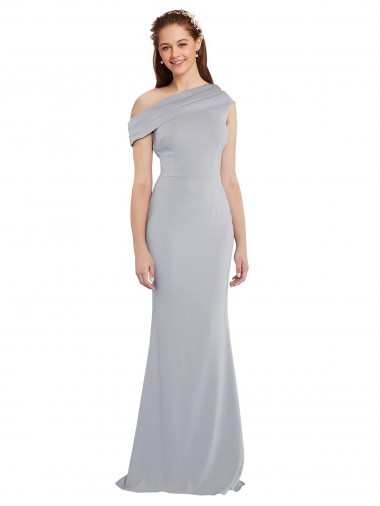 Stretch Crepe Mermaid Long Sleeveless Grey Formal Dress / Bridesmaid Dress Barrie
