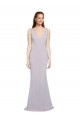 Stretch Crepe Mermaid Long Sleeveless Keyhole Back Arctic Lilac Prom Dresses Barrie