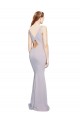 Stretch Crepe Mermaid Long Sleeveless Keyhole Back Arctic Lilac Prom Dresses Barrie