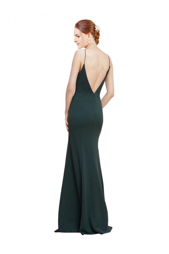 Stretch Crepe A-Line Long Sleeveless V-Back Formal Dress / Bridesmaid Dress Barrie