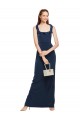 Stretch Crepe Sheath Long Sleeveless Low Back Back Slit Prom Dresses Barrie