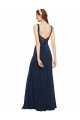Stretch Crepe A-Line Long Sleeveless Low Back Prom Dress / Bridesmaid Dress Barrie