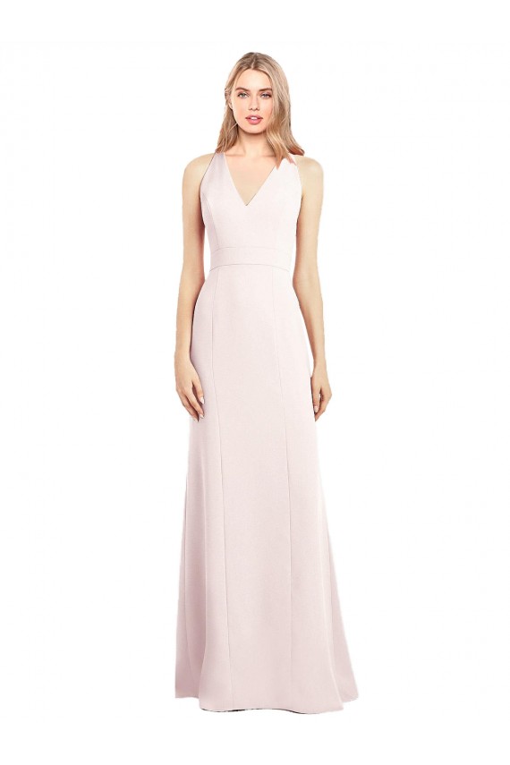 Stretch Crepe Trumpet Long Sleeveless Keyhole Back Semi Formal Evening Dress / Prom Dress / Bridesmaid Dress Barrie