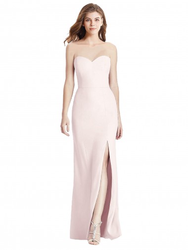Stretch Crepe Trumpet Long Sleeveless Low Back Front Slit Prom Dresses Barrie