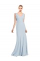Stretch Crepe Trumpet Trumpet Sleeveless Light Sky Blue Bridesmaid Dress / Formal Dress Barrie