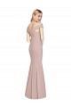 Stretch Crepe Trumpet Long Sleeveless Criss Cross Back Semi Formal Evening Dress / Prom Dress / Bridesmaid Dress Barrie