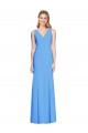 Stretch Crepe Trumpet Trumpet Sleeveless Peacock Blue Semi Formal Evening Dress / Prom Dress / Bridesmaid Dress Barrie