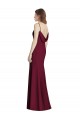 Stretch Crepe Trumpet Long Sleeveless Open Back Burgundy Gold Evening Dresses Barrie