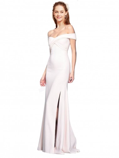 Stretch Crepe Mermaid Long Sleeveless White Formal Dress / Bridesmaid Dress Barrie