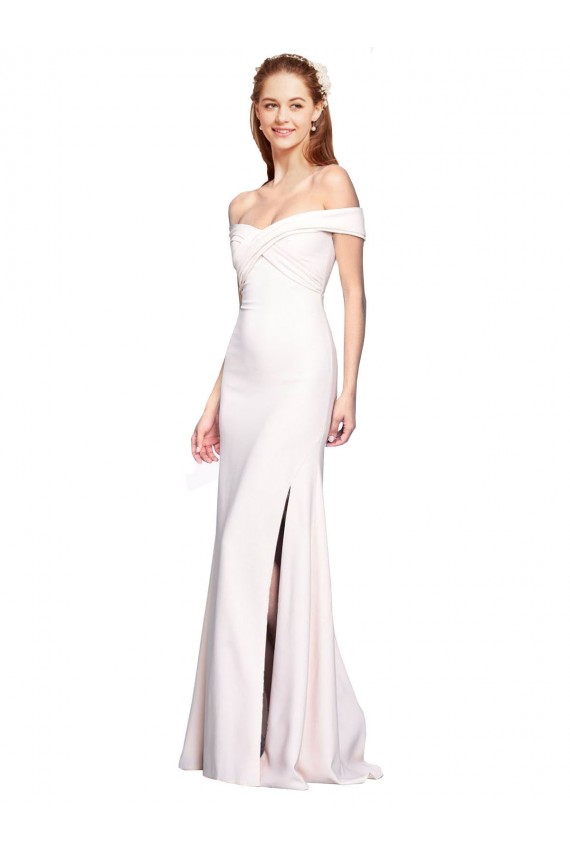 Stretch Crepe Mermaid Long Sleeveless White Formal Dress / Bridesmaid Dress Barrie
