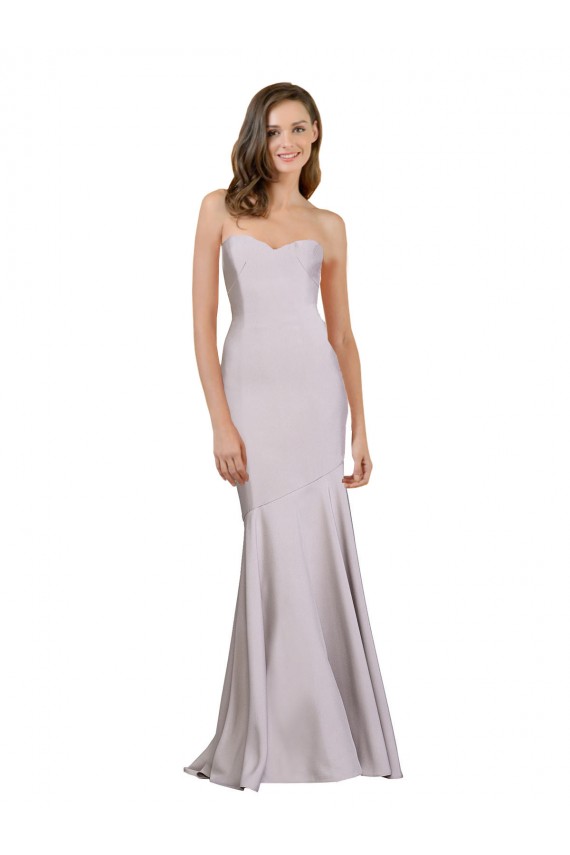 Stretch Crepe Mermaid Long Sleeveless Arctic Lilac Prom Dresses Barrie