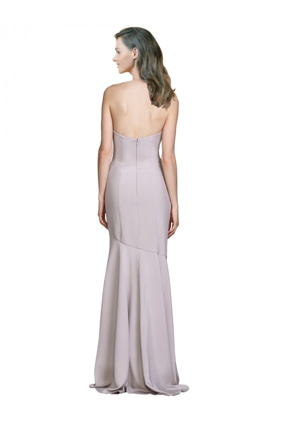 Stretch Crepe Mermaid Long Sleeveless Arctic Lilac Prom Dresses Barrie