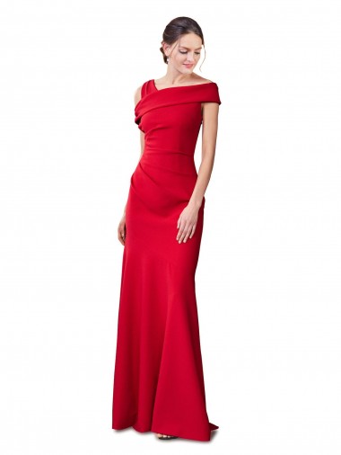 Stretch Crepe Mermaid Long Sleeveless Red Formal Evening Gown / Prom Dress / Bridesmaid Dress Barrie