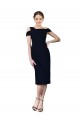 Stretch Crepe Mermaid Cocktail Length Sleeveless Dark Navy Prom Dresses Barrie