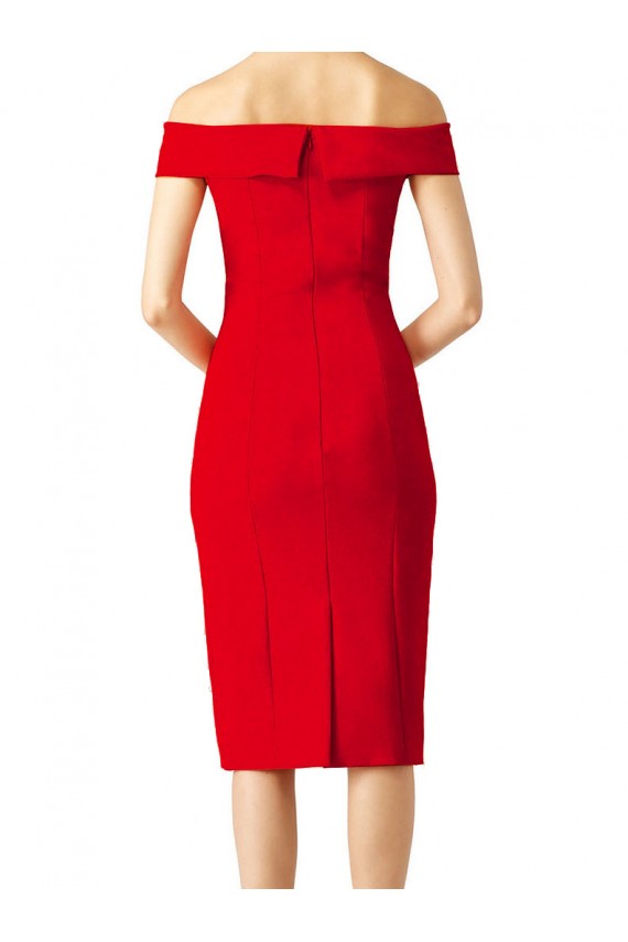 Stretch Crepe Sheath Cocktail Length Sleeveless Formal Evening Gown / Prom Dress / Bridesmaid Dress Barrie