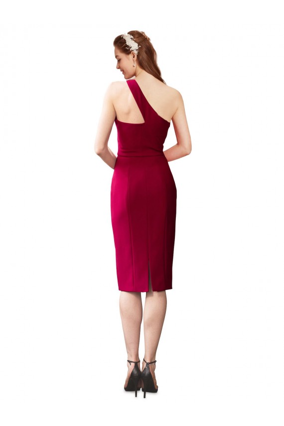 Stretch Crepe Sheath Cocktail Length Sleeveless Black Prom Dresses Barrie