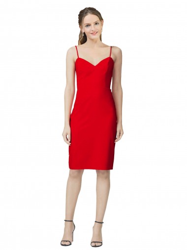 Stretch Crepe Sheath Sheath Sleeveless Red Formal Evening Gown / Prom Dress / Bridesmaid Dress Barrie
