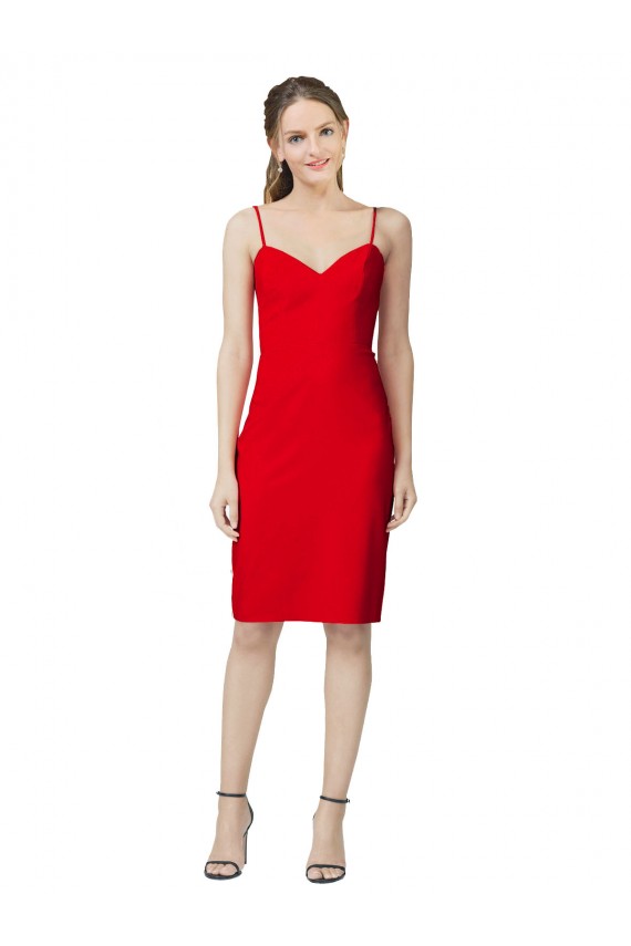 Stretch Crepe Sheath Sheath Sleeveless Red Formal Evening Gown / Prom Dress / Bridesmaid Dress Barrie
