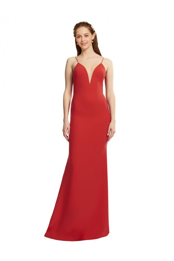 Stretch Crepe Mermaid Long Sleeveless Open Back Formal Evening Gown / Prom Dress / Bridesmaid Dress Barrie