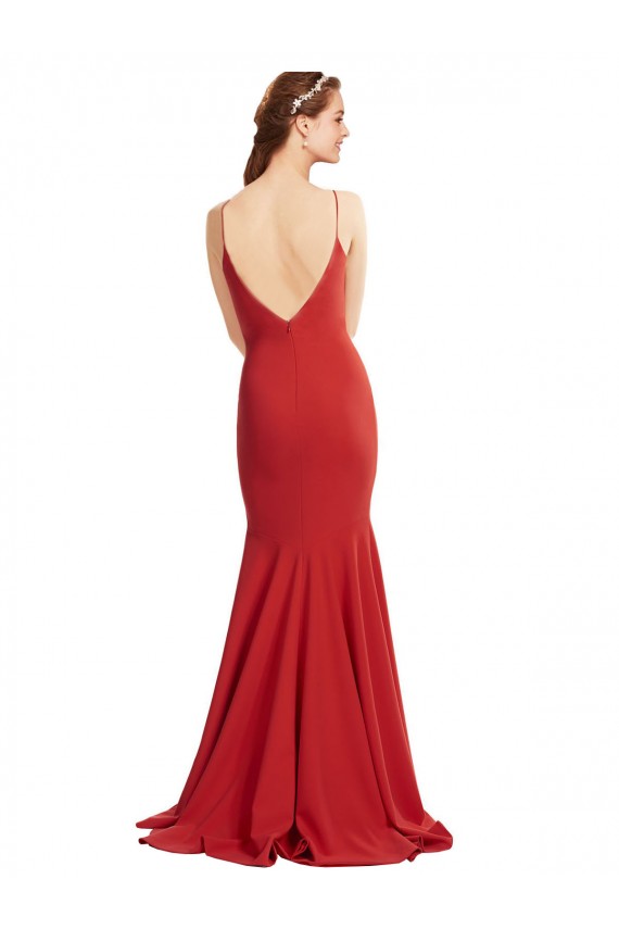 Stretch Crepe Mermaid Long Sleeveless Open Back Formal Evening Gown / Prom Dress / Bridesmaid Dress Barrie