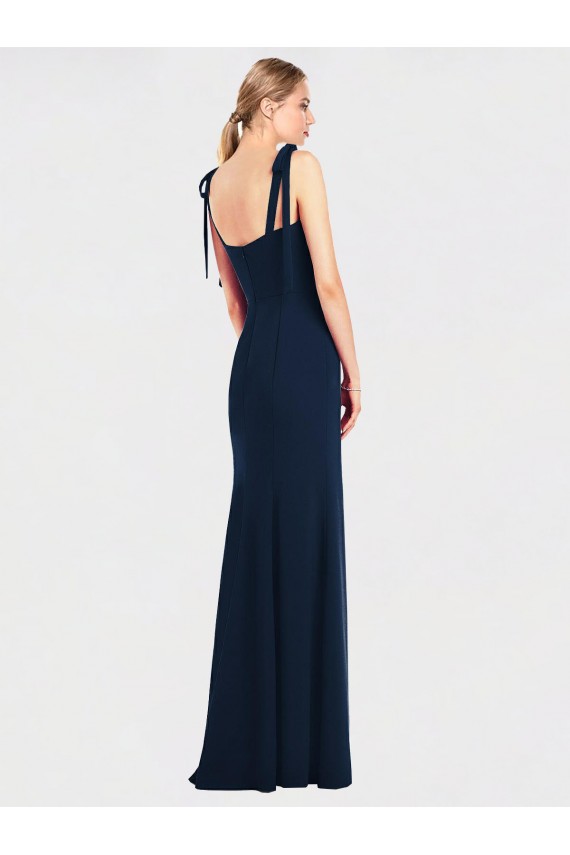 Stretch Crepe Trumpet Trumpet Sleeveless Dark Navy Semi Formal Evening Dress / Prom Dress / Bridesmaid Dress Barrie