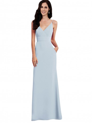 Stretch Crepe Trumpet Long Sleeveless V-Back Formal Dress / Bridesmaid Dress Barrie