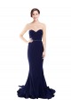 Stretch Crepe Mermaid Sweep Train Sleeveless Low Back Semi Formal Evening Dress / Prom Dress / Bridesmaid Dress Barrie