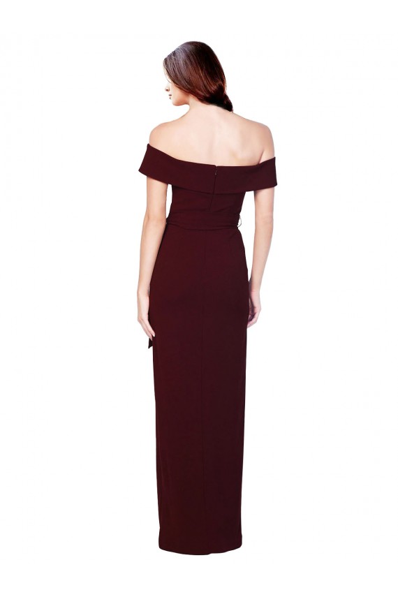 Stretch Crepe Mermaid Long Sleeveless Off the Shoulder Low Back Prom Dresses Barrie
