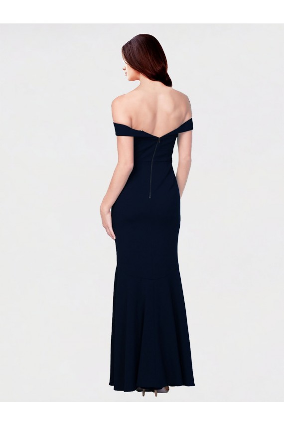 Stretch Crepe Mermaid Long Sleeveless Ivory Low Back Formal Dress / Bridesmaid Dress Barrie
