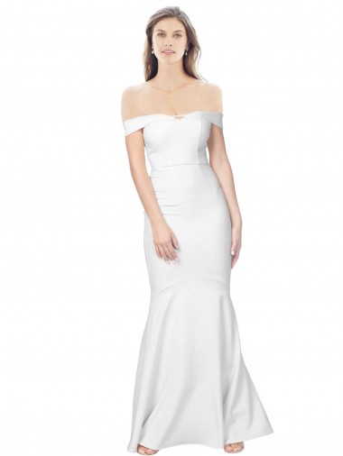 Stretch Crepe Mermaid Long Sleeveless Ivory Low Back Formal Dress / Bridesmaid Dress Barrie