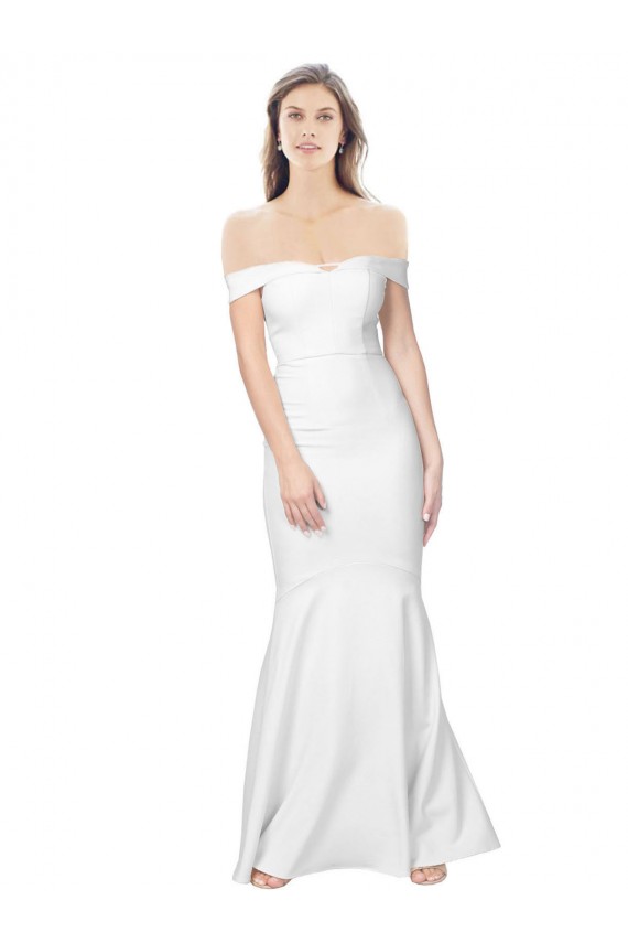 Stretch Crepe Mermaid Long Sleeveless Ivory Low Back Formal Dress / Bridesmaid Dress Barrie