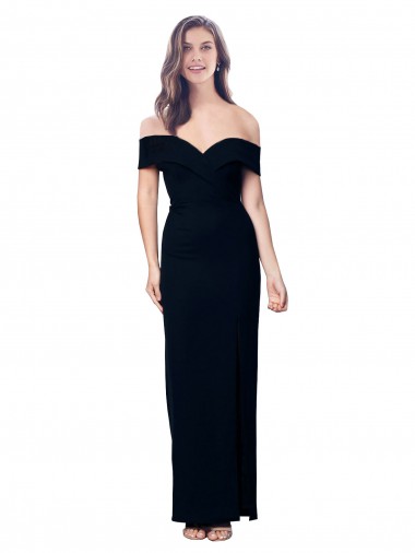 Stretch Crepe Mermaid Mermaid Sleeveless Black Formal Dress / Bridesmaid Dress Barrie