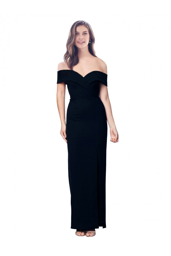 Stretch Crepe Mermaid Mermaid Sleeveless Black Formal Dress / Bridesmaid Dress Barrie