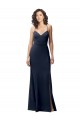 Stretch Crepe Sheath Long Sleeveless Criss Cross Back Formal Evening Gown / Prom Dress / Bridesmaid Dress Barrie