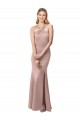 Stretch Crepe Sheath Long Sleeveless Criss Cross Back Prom Dress / Bridesmaid Dress Barrie